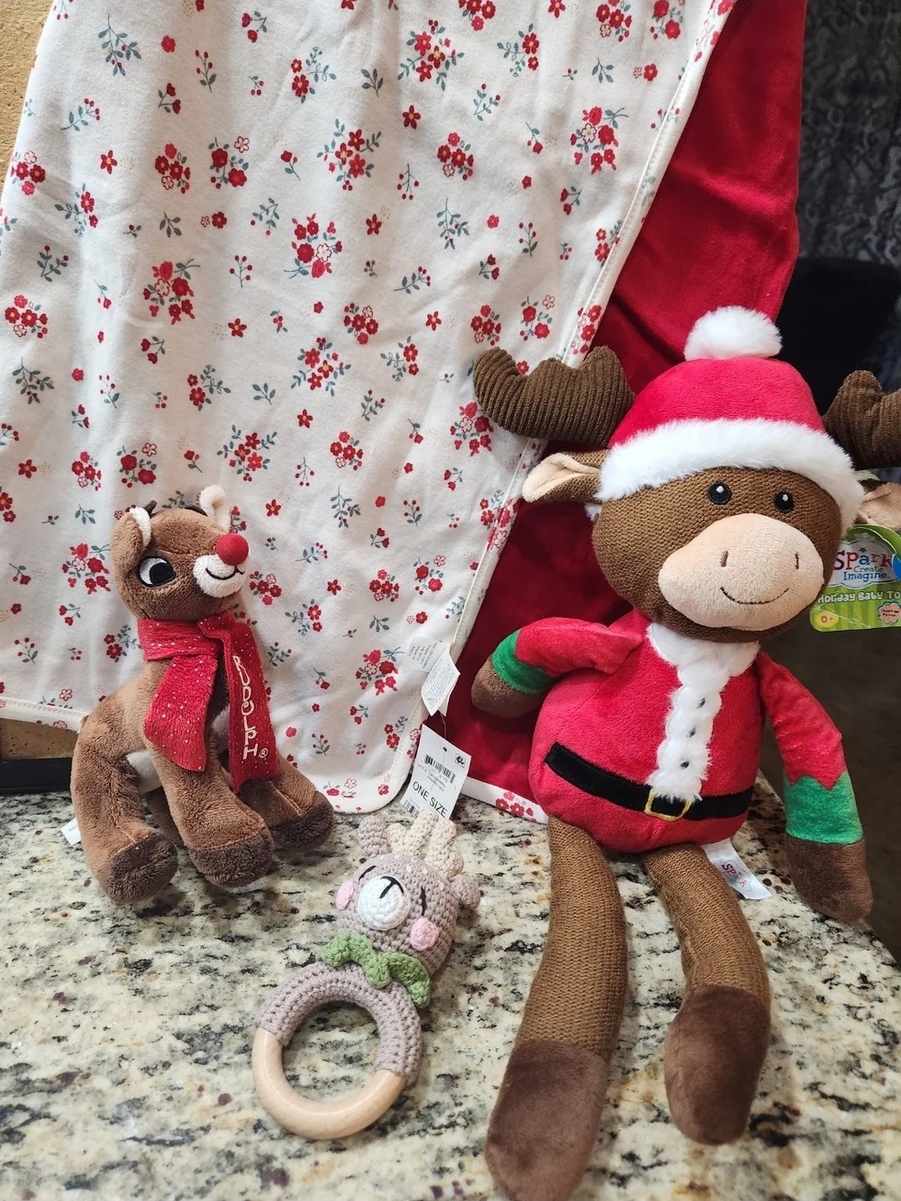 First Impressions Plush Baby Blanket and Stuffed Animals